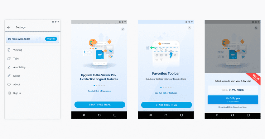 Xodo Upgrade Flow Key Elements