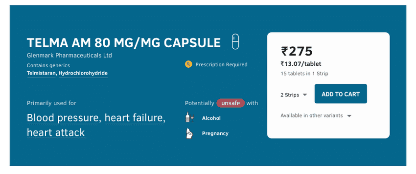 1mg medicine card