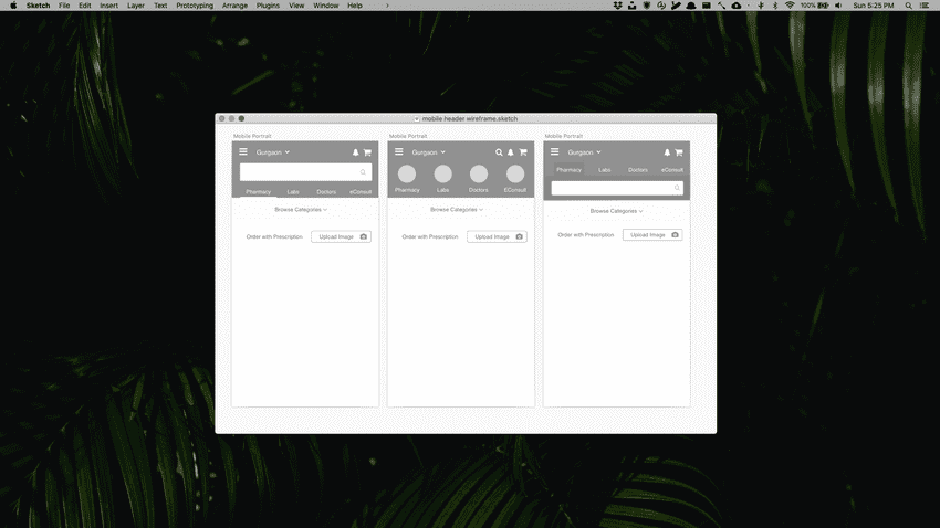 1mg Product Page wireframe